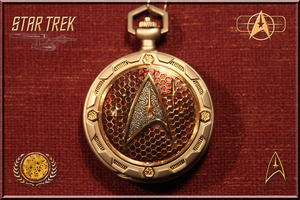 Star Trek TOS pocket watch (model "Franklin Mint"), front side Star Trek TOS pocket watch (model "Franklin Mint"), front side
