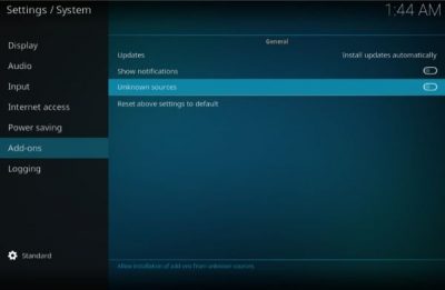 Instalar el complemento Gen-X Kodi