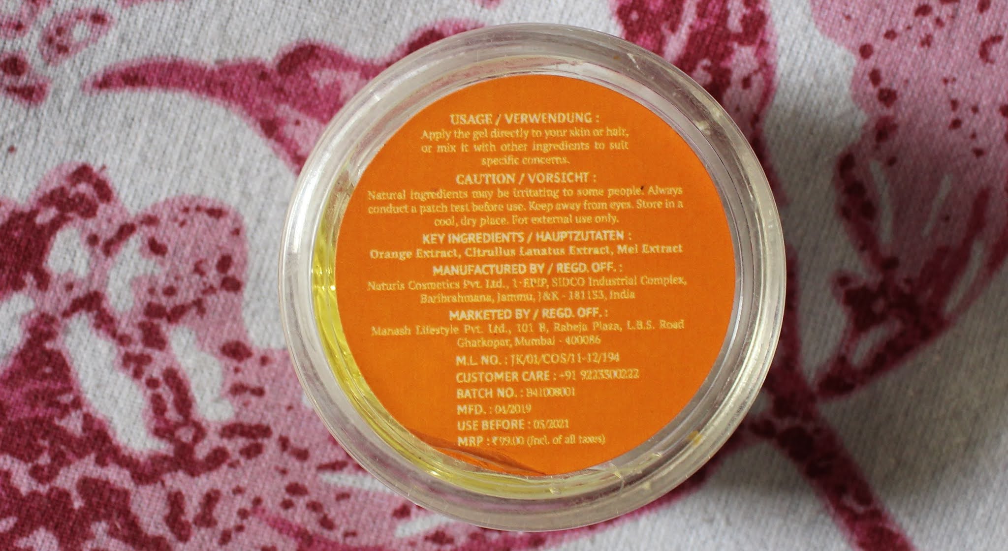 Alps Goodness Orange Gel Review Price, Ingredients, Uses Stay