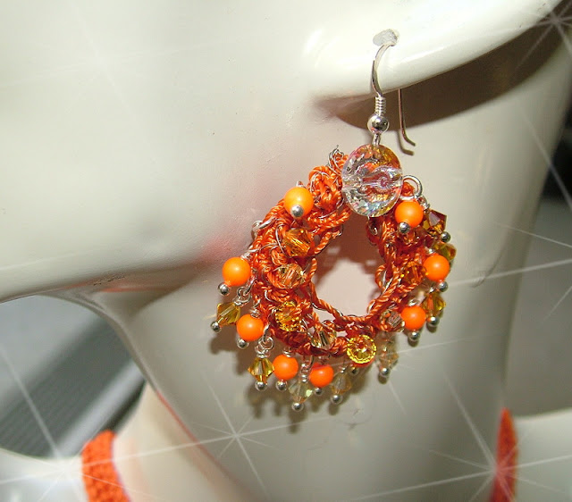 Swarovski Neon - Wire Crochet Earrings