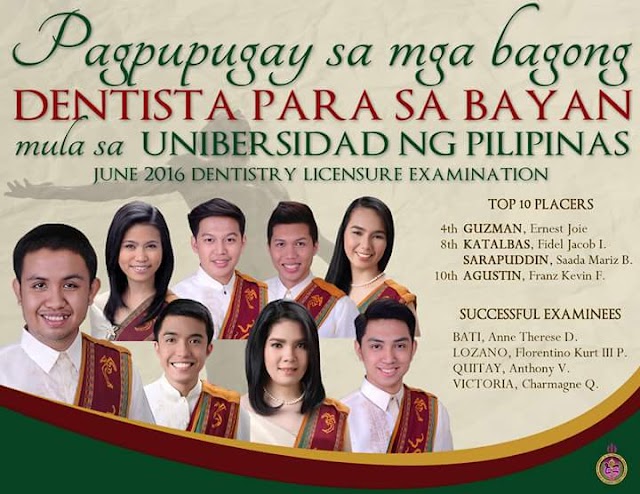 (MAY 2016 Licensure Exam) Congratulations to Our Newly Licensed Dentists (June 2016)