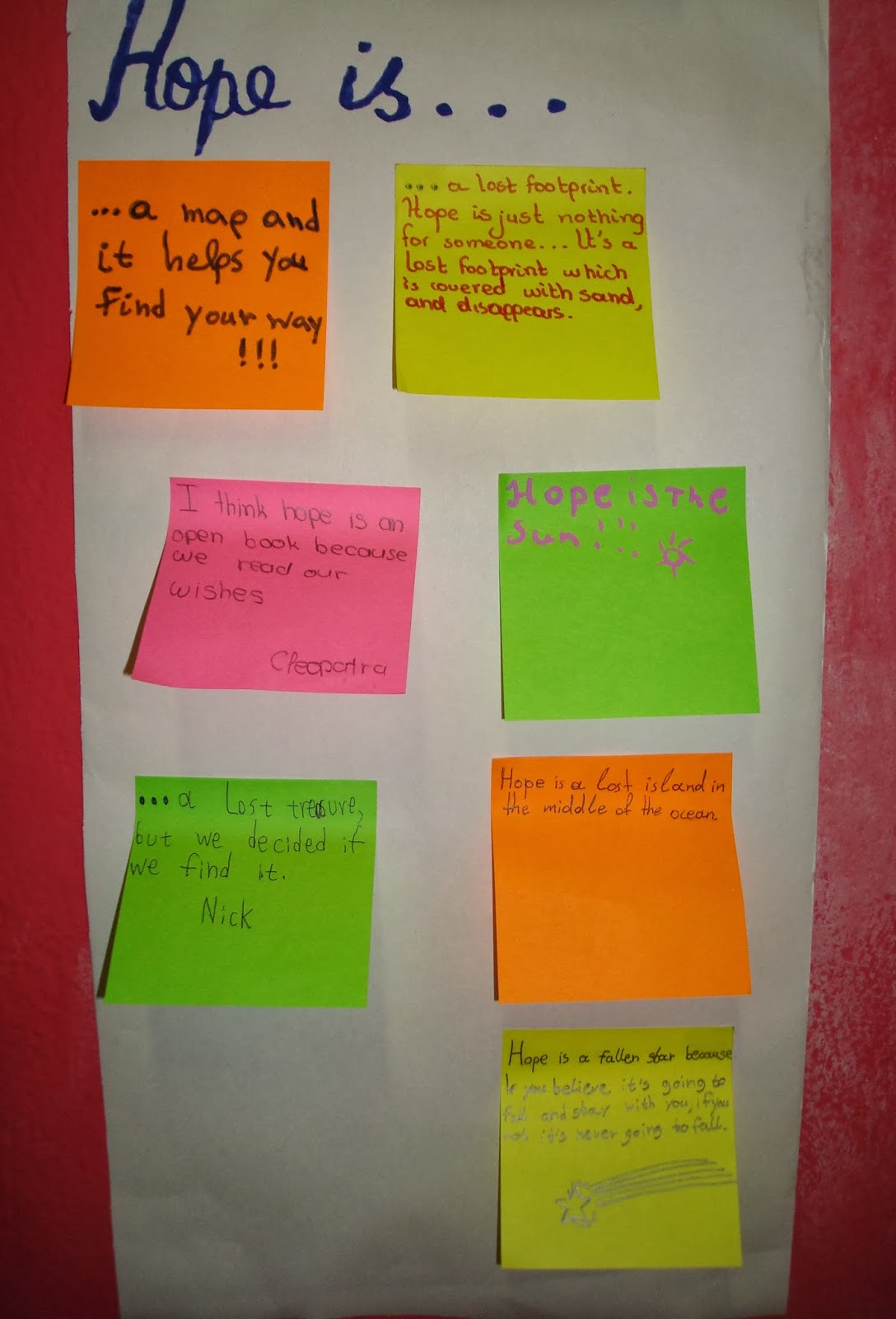 Art in the English Class : Hope is...