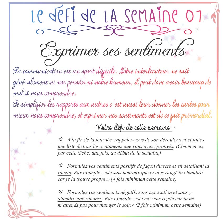 My Name Is Or Exprimer ses sentiments