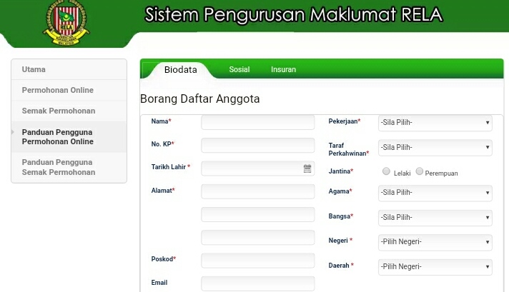 Permohonan Anggota Rela 2021 Online Semakan Status Spa