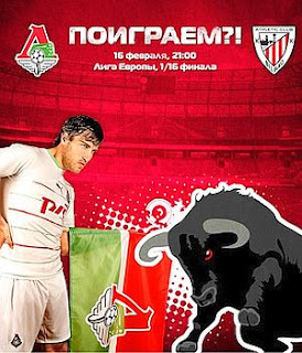 Cartel con el que el club ruso anuncia su enfrentamiento contra el Athletic Club