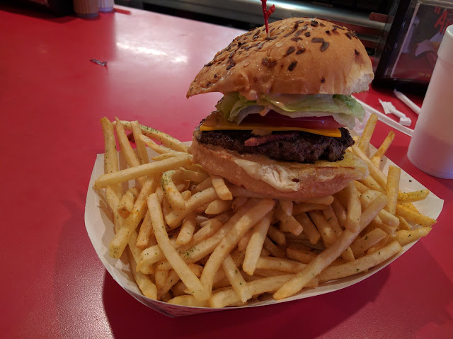 Awful Awful Burger at the Little Nugget Diner in Reno is awful big and awful good!