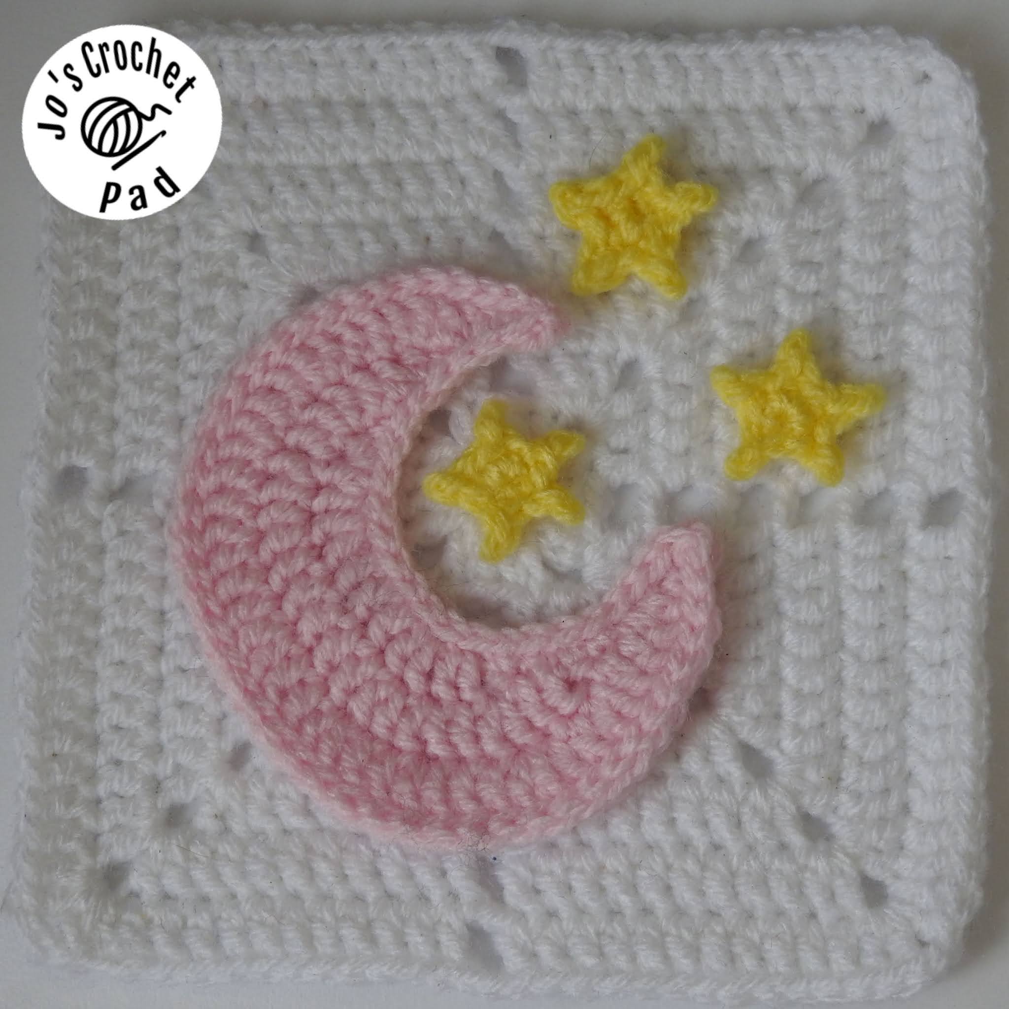 Jo's Crochet Pad Blog Moon Appliqué/Embellishment Crochet Pattern