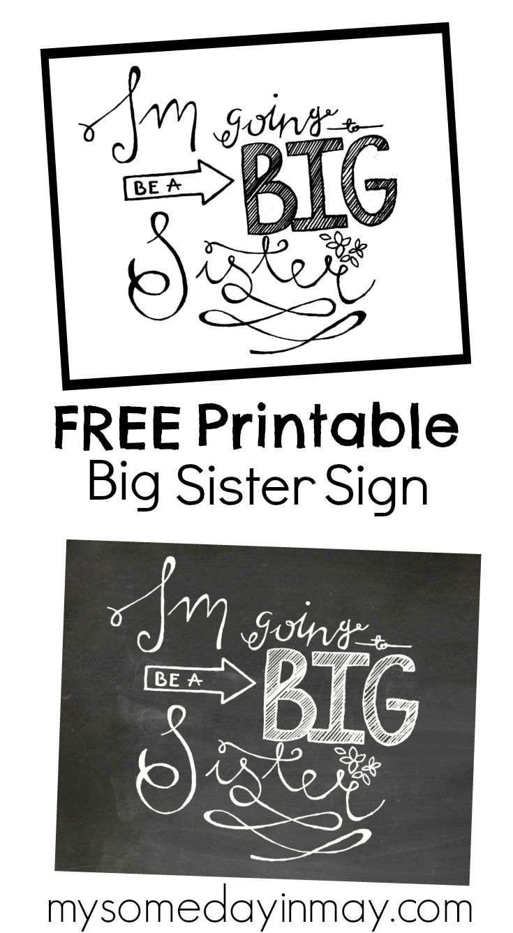 Free Printable Big Sister Sign