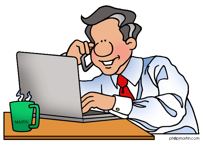 clipart man working at desk - photo #39