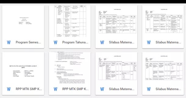 Contoh RPP Silabus Prota Promes Mtematika SMP MTs