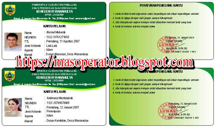 Aplikasi Cetak Kartu Pelajar Menggunakan Excel Mas Operator