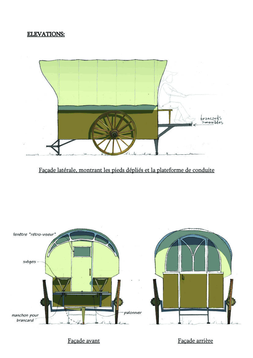 Dossiers techniques de voitures hippomobiles: PETITE ROULOTTE WESTERN