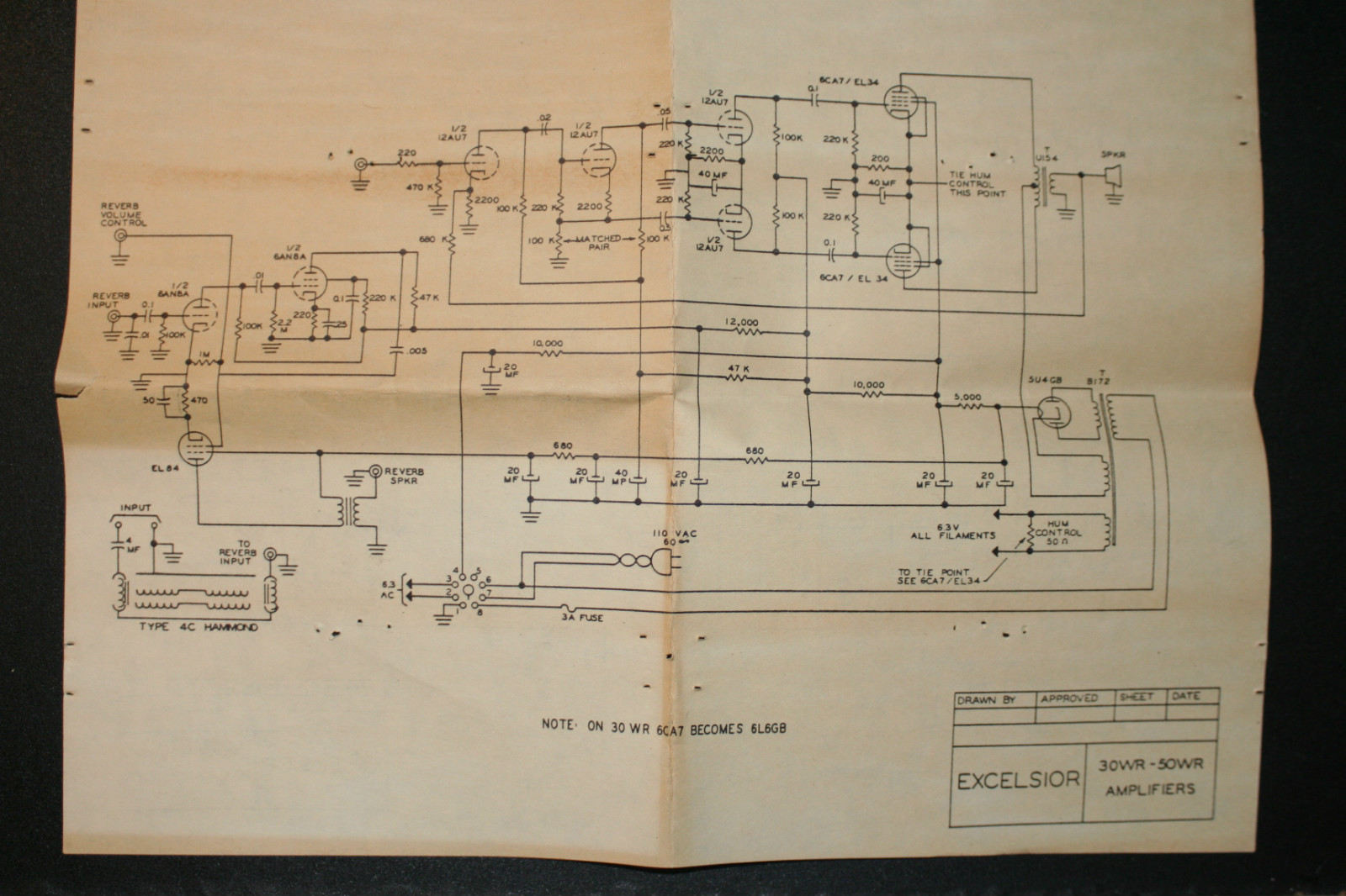 Excelsior Americana 50WR (Sano) Scratch Build - Schematics
