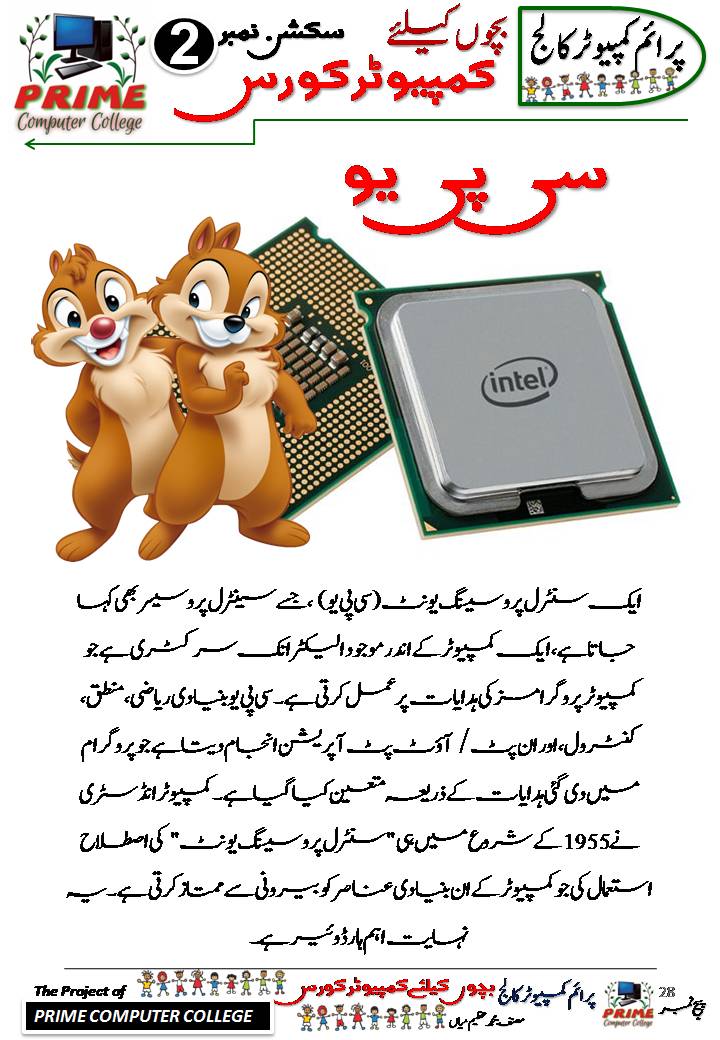 CPU Central Processing Unit Information in Urdu for Kids