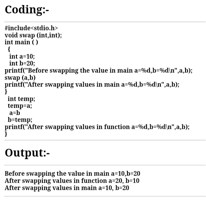 C program to Swap two numbers using Pointer