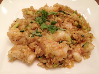 Yellow Rissotto Savory, Sweet + Spicy: Yellow Pepper Risotto With Shrimp And Zucchini