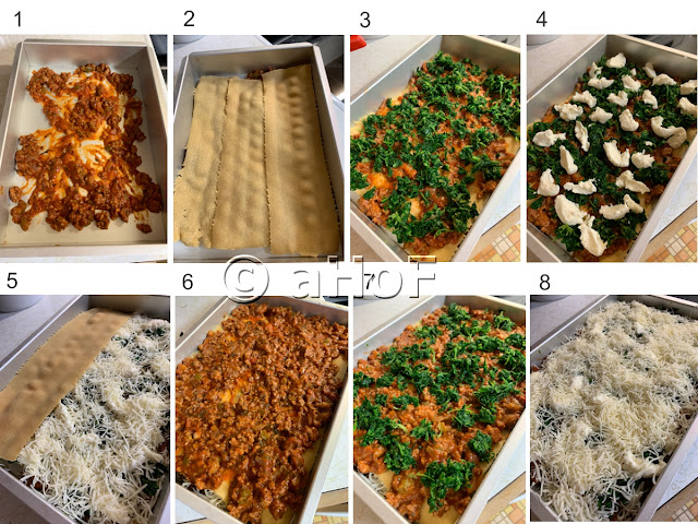 lasagna assembly, layers, recipe