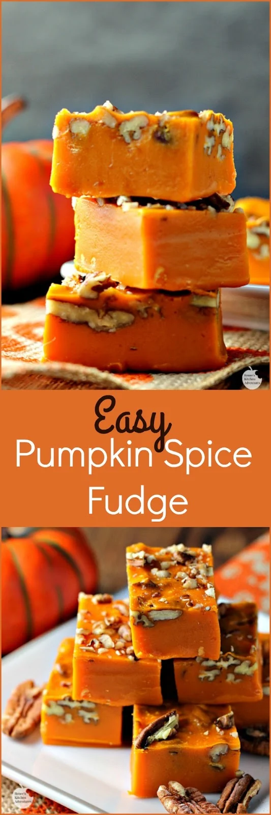 Easy Pumpkin Spice Pecan Fudge 