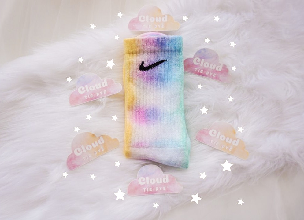 pink tie dye nike socks