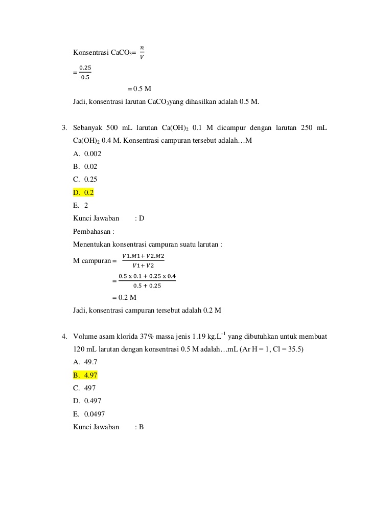 Soal Soal Laju Reaksi Dan Pembahasan