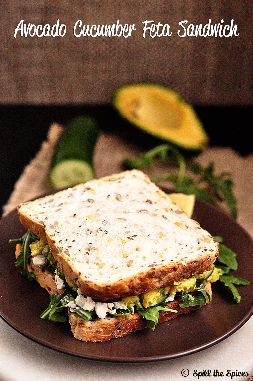 Avocado Cucumber Feta Sandwich Spill the Spices