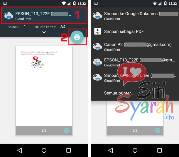 tips print dokumen dari android