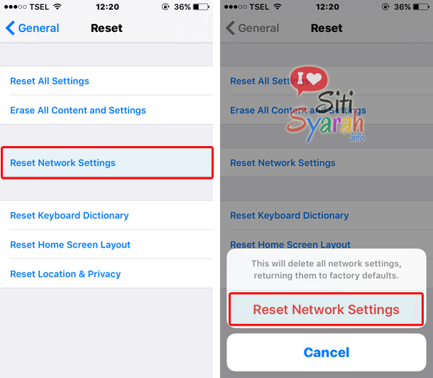 apa fungsi reset networking setting android