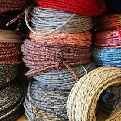 Cable Electrique Textile Tissu Torsade Vintage Pour Restauration De