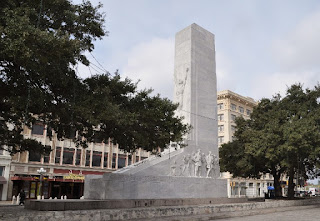 Alamo Memorial large white memorial marker or statue