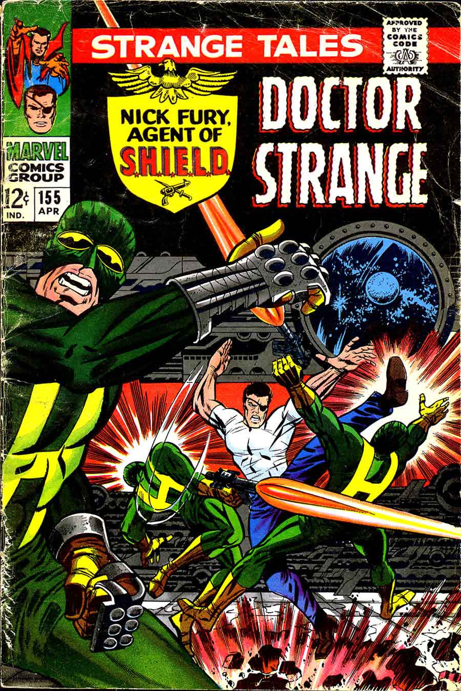 Strange Tales v1 #155 nick fury shield comic book cover art by Jim Steranko