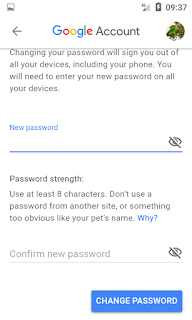 Enter gmail new password 