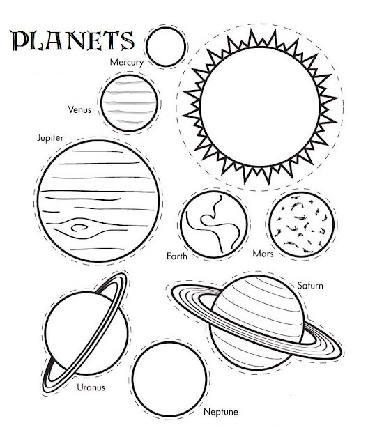 Free planets coloring pages for kids