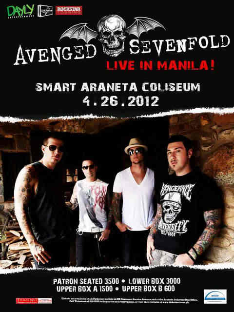 avenged sevenfold live in manila poster 2012, 2013