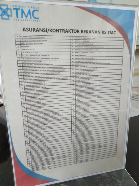Daftar Asuransi Yang Bekerjasama Dengan Rumah Sakit Tmc