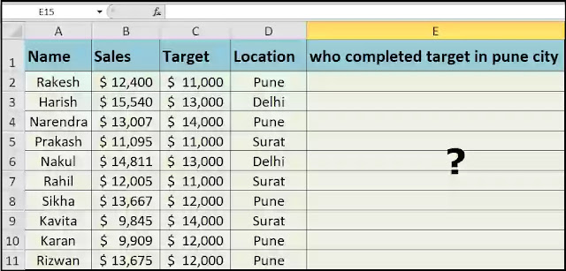 and function in excel in hindi , if and function in excel in hindi