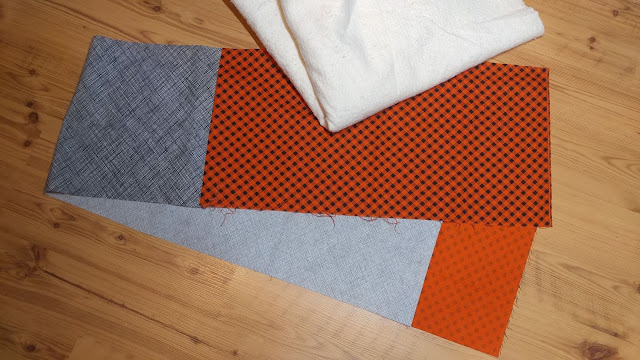 Scrappy Mummy - a raw edge applique and quilt as you go table runner