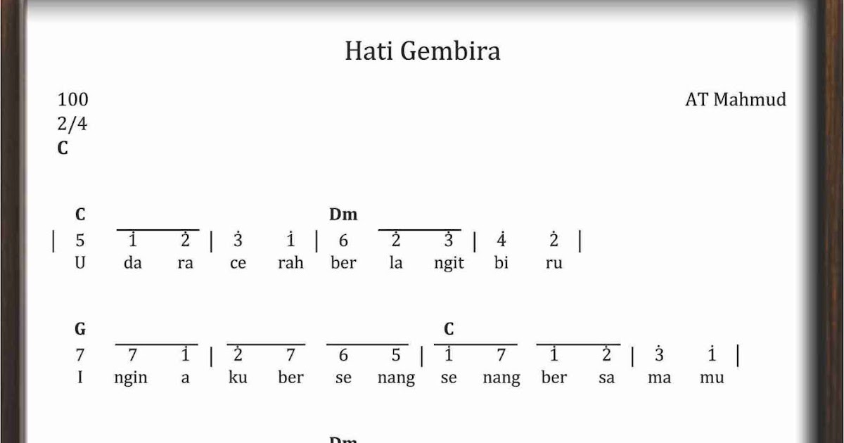 Not Angka Hati Gembira Sekitar Musik Not Angka Hati Gembira Sekitar Musik