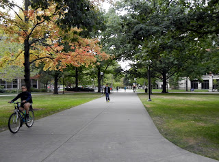 Walking on the Diag on the University of Michigan campus in Ann Arbor