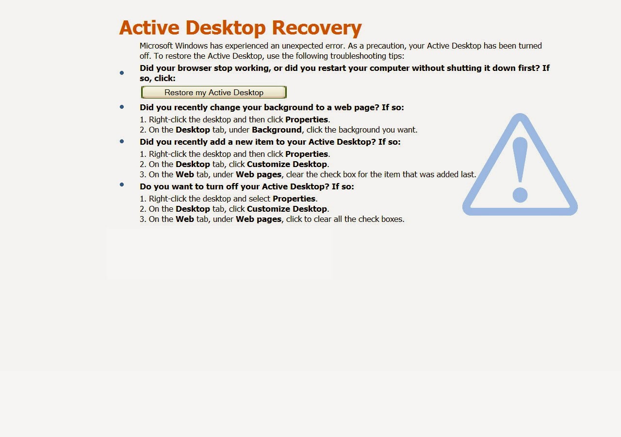 zuurstof ambitie Jonge dame Excel In Your Office: Active Desktop Recovery