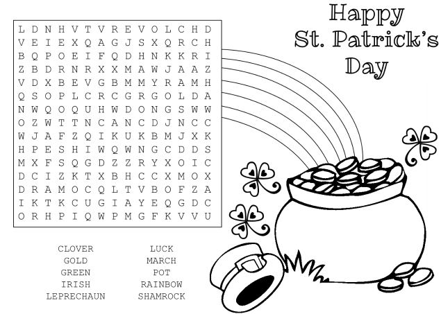 St Patricks Day Games, Activities, Printable, Group, History, Coloring
