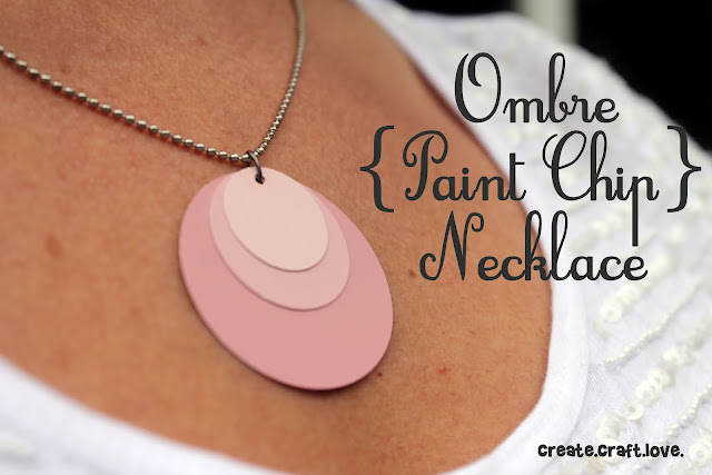 Ombre Paint Chip Necklace via createcraftlove.com #jewelry #paintchips