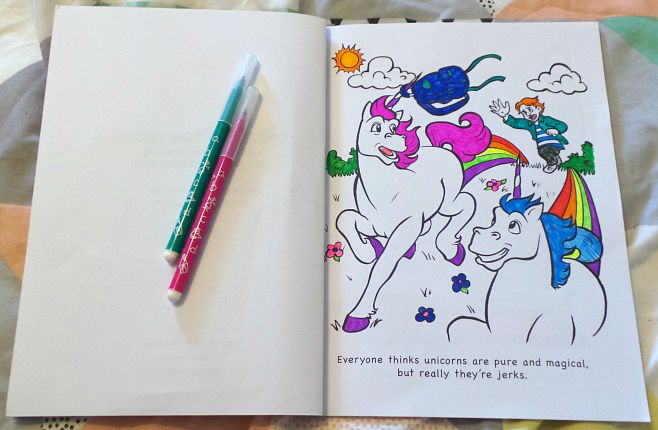 unicorns are jerks colouring book