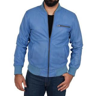 Mens bomber leather jacket