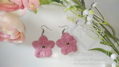 Pendientes en macramé, aros, aretes, Earrings, hoops, earrings in macramé by #AdrianaAbril