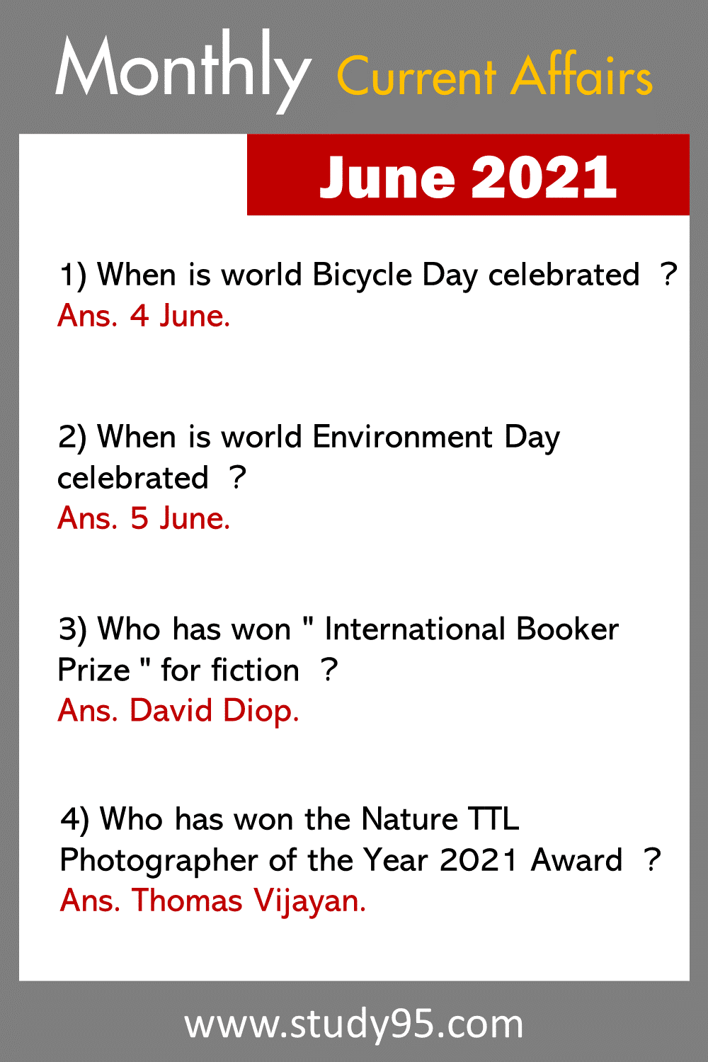 Current Affairs June 2021 Study95 Current Affairs June 2021 Study95