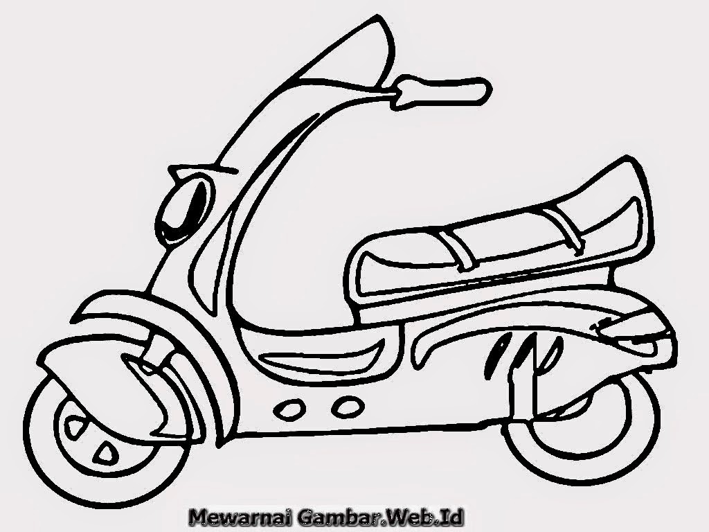 Mewarnai Gambar Motor - Mewarnai Gambar