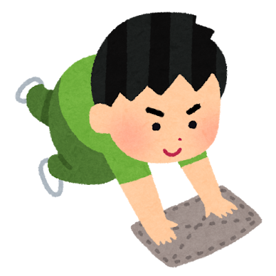 雑巾がけをする男の子のイラスト