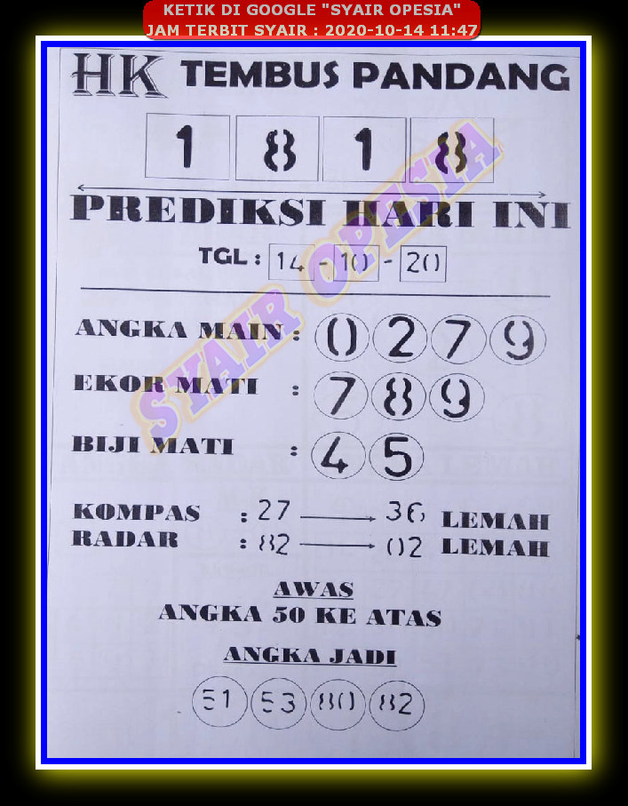 1 New Message Kode Syair Hongkong 14 Oktober 2020 Forum Syair Togel Hongkong Singapura Sydney