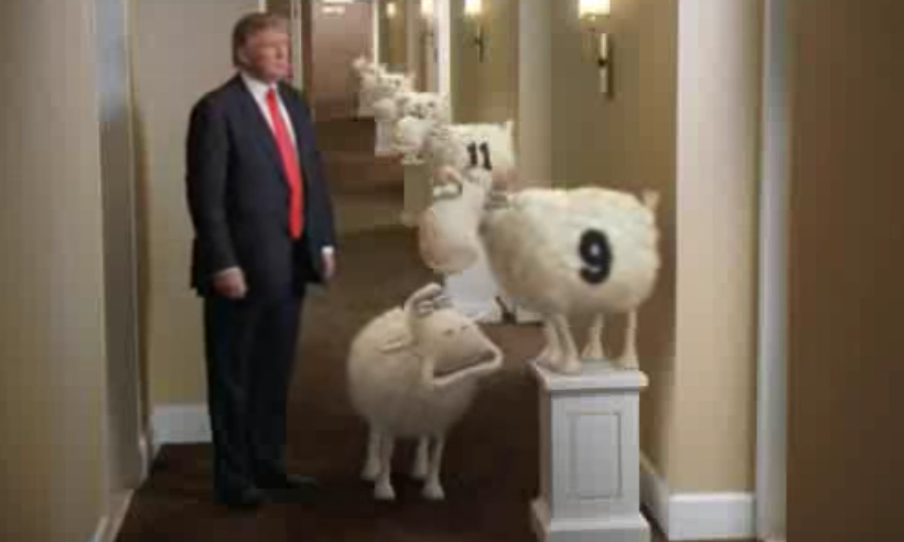 Image result for trump  tv ad with sheep