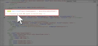 Ajouter un code XML après la balise body